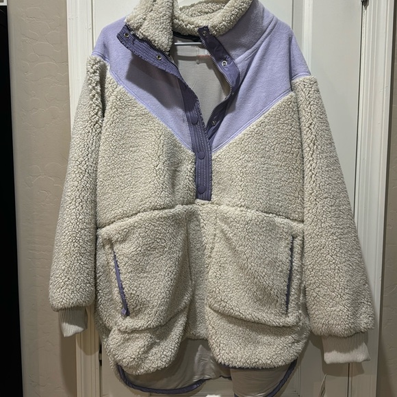 NWT Free People Fall To Rise Fleece Quarter Snap Large - Picture 2 of 7
